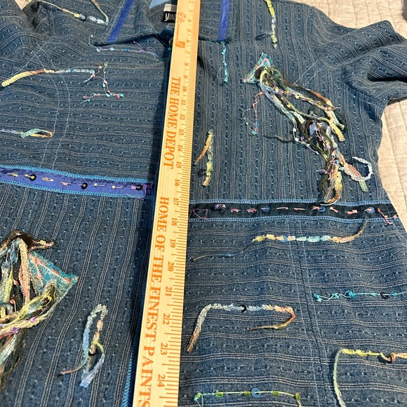 Vtg Artsy Yak Magik Large Jacket Boho Shacket   Embroidered Yarn Women’s silk - Picture 16 of 16